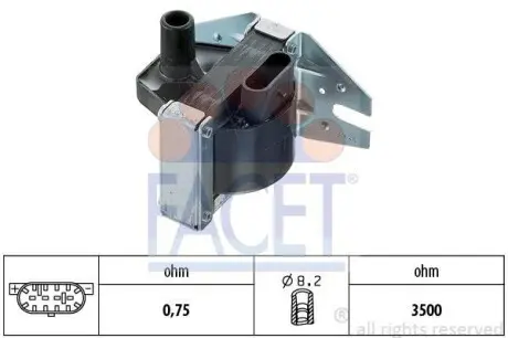 Катушка зажигания Fiat/Alfa/Lancia FACET 96008