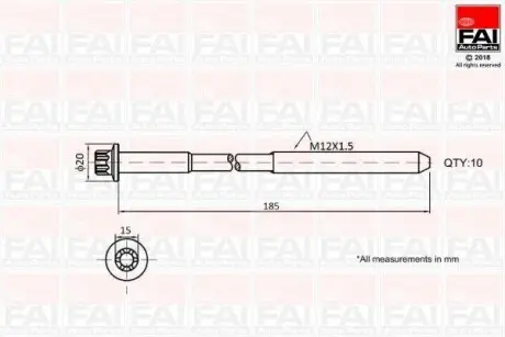 Комплект болтов SANTA FE II (CM) 06-2.2 CRDI FAI AUTOPARTS B2129 (фото 1)