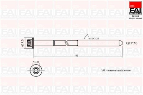 К-кт болтов ГБЦ FAI AUTOPARTS B701