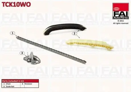 Комплект ланцюга ГРМ Skoda Fabia 1.2 01-/VW Polo 1.2 02- FAI AUTOPARTS TCK10WO