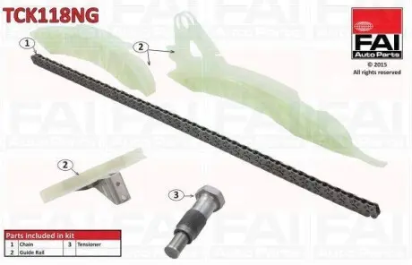 К-кт цепи ГРМ (без шестерни) Mini Cooper 1.6/PSA C4/207/308/508/3008 1.6 16V 07- FAI AUTOPARTS TCK118NG