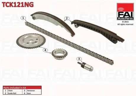 Комплект ланцюга ГРМ (без ущільнень) Chrysler Neon II 1.6 02-/Mini 04- FAI AUTOPARTS TCK121NG