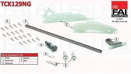 Комплект цепи ГРМ (без уплотнений) Citroen C4 1.6 08-/Peugeot 308 1.6 07- FAI AUTOPARTS TCK129NG