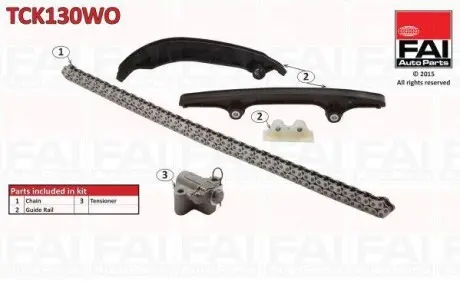 Комплект ланцюга ГРМ (без шестерні) Fiat/Ford/PSA 2.2Hdi/Jtd/Tdci 06- FAI AUTOPARTS TCK130WO