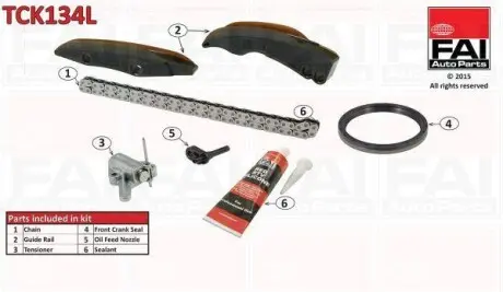 Комплект цепи распредвала BMW 1 E81 E87 07- FAI AUTOPARTS TCK134L