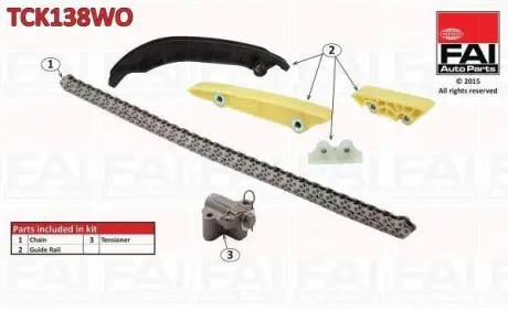 Комплект цепи привода ГРМ (без шестеренки) FAI AUTOPARTS TCK138WO