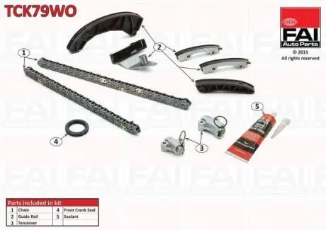Комплект ланцюга ГРМ (без шестерней) Hyundai Getz 1.5 CRDi 03-/Matrix 01-/Kia Cerato 1.5 CRDi 05- FAI AUTOPARTS TCK79WO