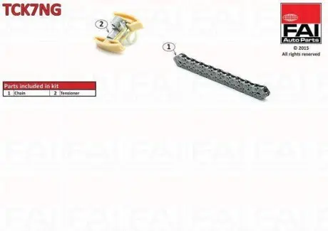 Комплект цепь+натяжник Ford Focus II, Citroen Berlingo, Ford Focus C-MAX 1.6-2.0 HDI 16V FAI AUTOPARTS TCK7NG