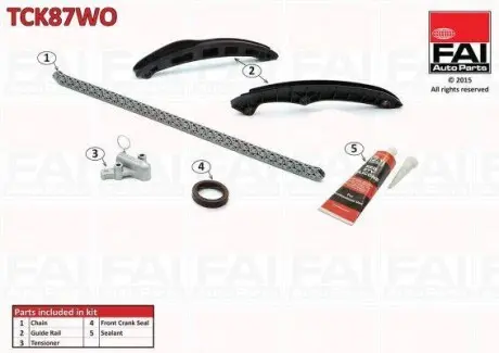 (-->TCK200WONG/TCK211WONG/TCK210WONG) К-кт ланцюга ГРМ (130лан+сальник) VW GOLF 1.4/1.6TSI 03-16 SKODA OCTAVIA 1.6FSI 04-08 AUDI A3 1.6FSI 03-07 FAI AUTOPARTS TCK87WO