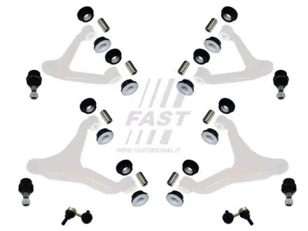 Ремкомплект полный подвески перед. (тяги стаб., шаровые опоры, Сайлентблоки, втулки) Iveco Daily 99- FAST FT18000