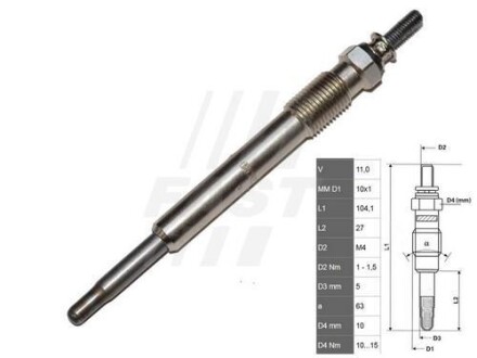 Свічка розжарювання Fiat/Citroen/Peugeot 2.0HDI FAST FT82732