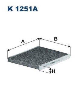 Фiльтр салону вугiльний FILTRON K1251A