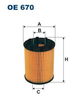 Фiльтр масляний FILTRON OE670