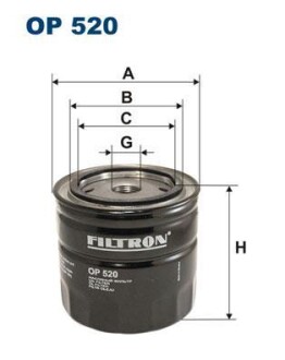 Фiльтр масляний FILTRON OP520