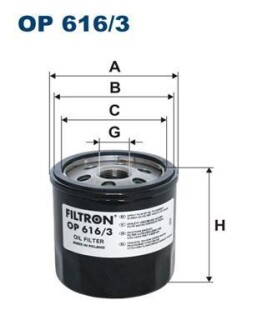 Фiльтр масляний FILTRON OP6163