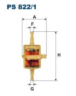 Фильтр топливный d=58mm L=118mm универсальный, выпуск.диам.8/8mm FILTRON PS8221