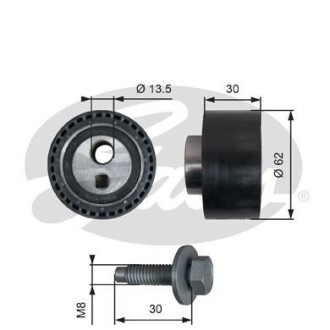 Натяжний ролик Gates T41282 (фото 1)