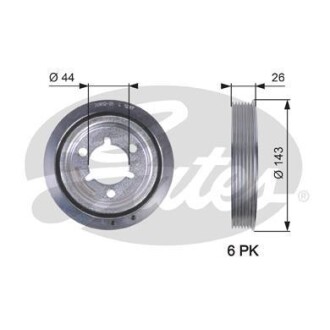 Шкiв колiнвала Gates TVD1055