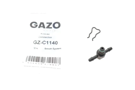 Штуцер шланга зливу Т-подібний (пластиковий) (Bosch) (із захистом) GAZO GZ-C1140