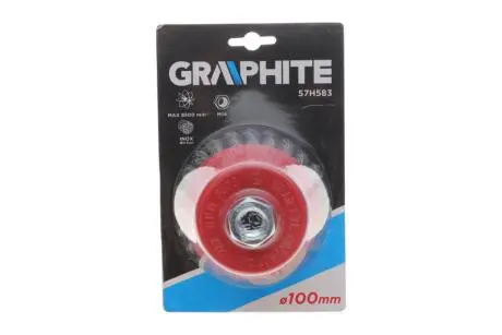 Щітка дротяна чашкова 100 мм x М14, INOX Graphite 57H583