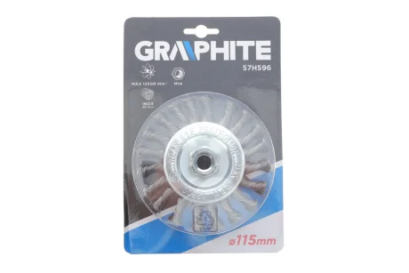 Щетка проволочная дисковая, 115 мм x M14, INOX Graphite 57H596