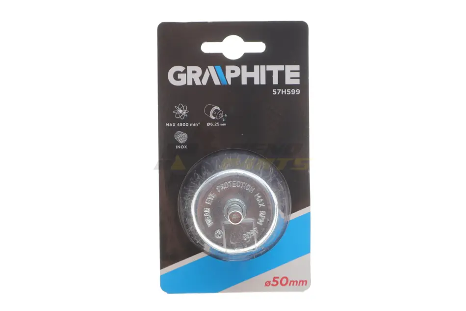 Щетка проволочная чашечная 50 мм, INOX, хвостовик Graphite 57H599 (фото 1)