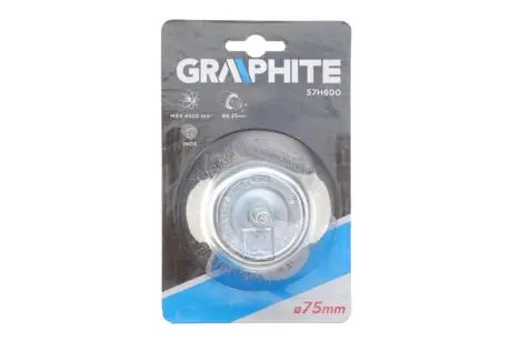Щітка дротяна чашкова 75 мм, INOX, хвостовик Graphite 57H600