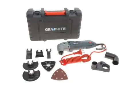 Багатофункціональна машина 250 Вт, частота коливань 15000-21000 об/хв, кейс Graphite 59G023