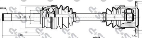 Піввісь приводу права Mitsubishi L200 98- GSP 239006