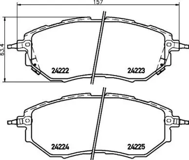 Тормозные колодки дисковые передние Subaru Tribeca 05-/Forester 12-/Legacy 3,0 03- Hella Pagid 8DB355012031