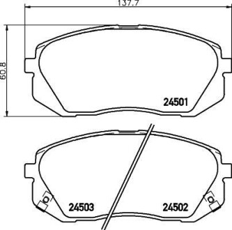 К-кт перед. гальм. колодок Kia Sportage 2.0CRDi 08-/Hyundai IX35/IX40 11- Hella Pagid 8DB 355 012-961