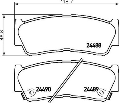 Гальмівні колодки дискові зад. Hyundainta Fe II 06- Hella Pagid 8DB 355 013-081