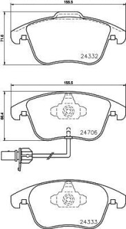 Колодки тормозные дисковые комплект, передн. Hella Pagid 8DB355013861