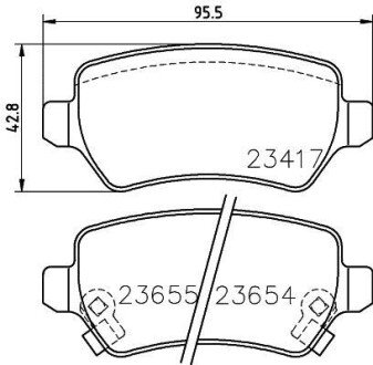 Гальмівнi колодки дисковi зад. Opel Astra G 98-, Meriva 03- Hella Pagid 8DB 355 018-781