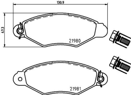 Тормозные колодки дисковые перед. PSA 206/306/Xsara/Renault Kangoo 05.93- Hella Pagid 8DB 355 019-311