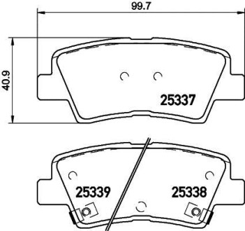 Гальмівні колодки дискові зад. Hyundai I30/Sonata 2.0 CRDi 06-/Kia Carens 13-/Ceed 12-/Ssangyong New Actyon/Korando 10- Hella Pagid 8DB 355 019-981