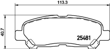 Гальмівні колодки дискові зад. Toyota Kluger II 3.5 07-/Highlander 2.7 09- Hella Pagid 8DB 355 020-131