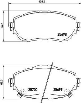 Колодки гальмiвнi передні Toyota Corolla 2013- Hella Pagid 8DB 355 020-281 (фото 1)