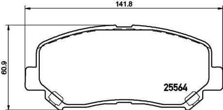 Тормозные колодки дисковые перед. Mazda Cx-5 2.0/2.2D/2.5 11.11- Hella Pagid 8DB 355 020-511