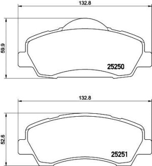 Тормозные колодки дисковые перед. Citroen C-Elysee 12-/Peugeot 308 13- Hella Pagid 8DB 355 020-771