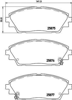 Гальмівнi колодки дисковi перед. Mazda 3 1.5/2.0/2.2D 09.13- Hella Pagid 8DB 355 021-421