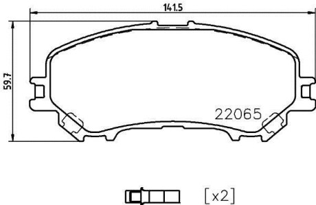 Гальмівнi колодки дисковi перед. Nissan X-Trail Renault Kadjar 1.2-2.0 04.14- Hella Pagid 8DB 355 021-861