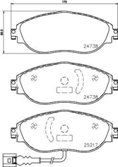 Колодки гальмівні дискові комплект; передн. Hella Pagid 8DB355021971