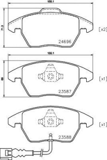 Колодки гальмівні дискові комплект, передн. Hella Pagid 8DB355023161