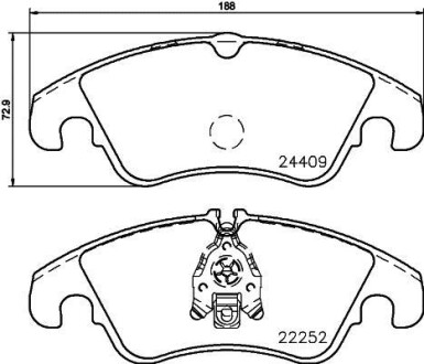 Колодки гальмівні дискові комплект, передн. Hella Pagid 8DB355023221