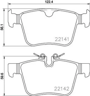 Колодки гальмівні дискові задні / S60 2019>, XC60 2017>, XC90 2014> Hella Pagid 8DB355023361