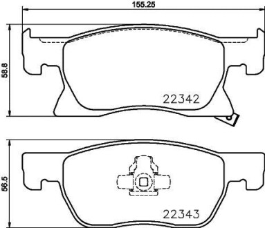 Гальмівнi колодки дисковi перед. Opel Astra K 1.0-1.6D 06.15- Hella Pagid 8DB 355 024-771