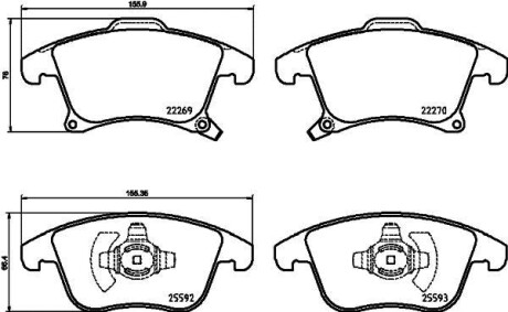 Тормозные колодки Ford Galaxy, Mondeo V, S-Max Ford Usa Fusion Lincoln Mkz 1.0-3.5 09.06- Hella Pagid 8DB 355 025-201 (фото 1)