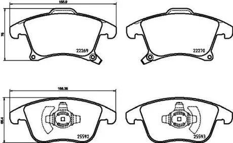 Гальмівні колодки Ford Galaxy, Mondeo V, S-Max Ford Usa Fusion Lincoln Mkz 1.0-3.5 09.06- Hella Pagid 8DB 355 025-201