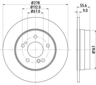 Диск гальмівний W202,W210 задн. Ø 278 Hella Pagid 8DD 355 101-011